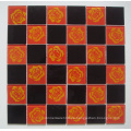 Rot / Schwarz Mosaik Glas mit Blumenmuster (TM8025)